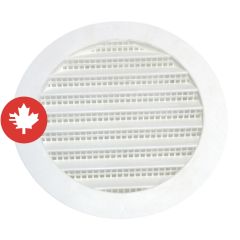 Plastic Round Mini Louver - 4" - White