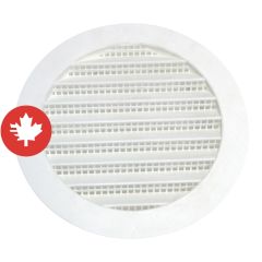 Plastic Round Mini Louver - 5" - White