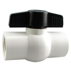 Valve à bille en PVC, 1 1/2", blanc