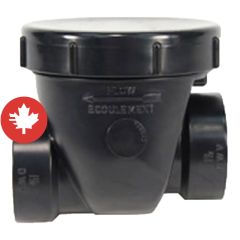 Clapet antiretour ABS-DWV, 2", femelle, noir