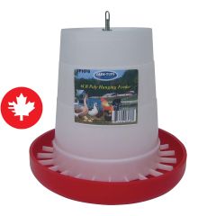 Mangeoire à volaille suspendue, blanc/rouge, 17 lb, 3 1/2" x 30"