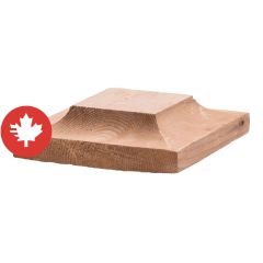 Capuchon en bois traité brun, 1" x 6" x 6"