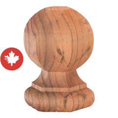 Boule Coloniale en bois traité brun, 4" x 4" x 6"