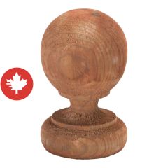 Boule Canadienne en bois traité brun, 4" x 4" x 6"