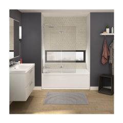 Duo écran de baignoire, Axial, 42" x 58", verre trempé