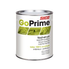 GoPrime Primer-Sealer Undercoater Stain Killer - All-in-One - 100% Acrylic Latex - Interior - Exterior - White - 946 ml