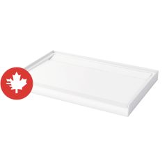 Base de douche, Distinct, 48" x 32", drain arrière-central, blanc