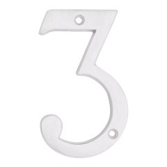 Numéro de maison de style moderne #3, blanc, 3/8" x 6"