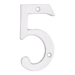 Numéro de maison de style moderne #5, blanc, 3/8" x 6"