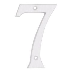 Numéro de maison de style moderne #7, blanc, 3/8" x 6"