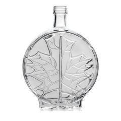 Modern glass bottle with maple leaf