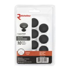 Copperfield Contemporary Metal Knob  - Matte Black - 10/Pkg - 30 mm