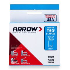 Staples T50 - 9/16" - 1250/Pkg