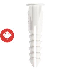 Chevilles en plastique, 100/pqt, #4-6 x 7/8"