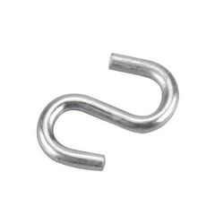Crochet en forme de S, zinc, 8 mm x 1" x 3 mm