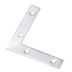 Flat Corner Plate - Zinc - 4"