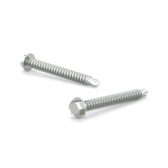Zinc Plated Metal Screws - Hex Head With Washer - 1/2" - 10/Pkg