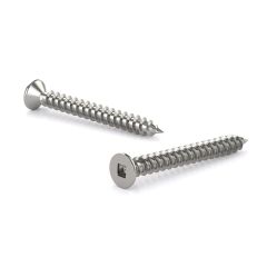 Stainless Steel Metal Screws - Flat Head - #8 x 2" - 100/Pkg