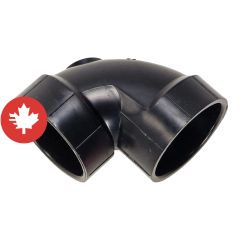 Coude 90° en ABS DWV, 1 1/2", femelle, noir