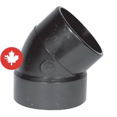 Coude 45° en ABS DWV, court, 2", mâle x femelle, noir