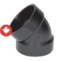 Coude 45° en ABS DWV, 3", femelle, noir