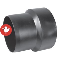 Raccord réducteur en ABS DWV, 4" x 3", fem. x mâle, noir