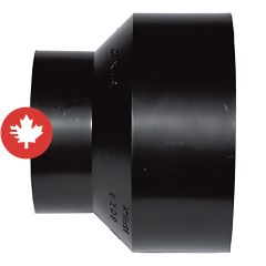 Manchon d'augmentation en ABS DWV, 3" x 1 1/2", femelle, noir