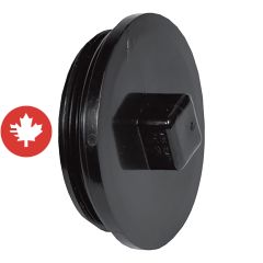 Bouchon de nettoyage en ABS DWV, 2", mâle fileté, noir