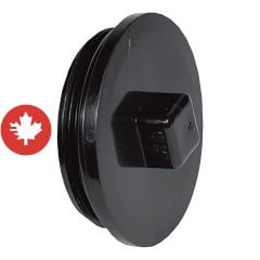 Bouchon de nettoyage ABS DWV, 4" , mâle fileté, noir