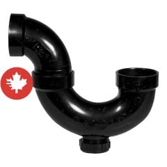 Siphon P avec bouchon de dégorgement en ABS DWV