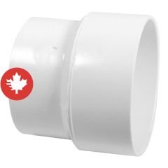Adaptateur de réduction PVC-BDS E/BÂT à E/ABS, 4" x 3", femelle, blanc