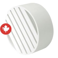 PVC/BNQ Floor Drain Grate - 4" - Spigot - White