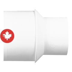 Adaptateur de réduction PVC-BDS E/BÂT à E/ABS, 4" x 3", mâle x femelle, blanc