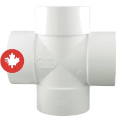 PVC/BNQ Cross Coupling - 4" - Hub - White