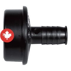 Adaptateur pour lave-vaisselle en ABS DWV, 1 1/2" x 1/2" , mâle x embout annelé, noir