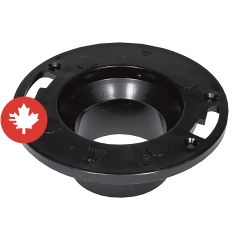 Bride de toilette en ABS DWV, 4" x 3", mâle, noir