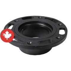 Bride de toilette réglable à affleurement en ABS DWV, 4" x 3", femelle, noir