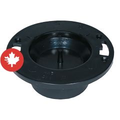 Bride de toilette en ABS DWV avec bouchon d'essai, 4" x 3", femelle, noir