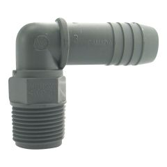 Coude combiné mâle en plastique, 3/4"