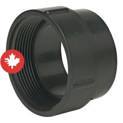 Adaptateur pour nettoyage en ABS DWV sans bouchon, 4", mâle x fem. fileté, noir