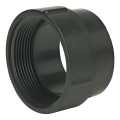 Adaptateur pour nettoyage en ABS DWV sans bouchon, 4", mâle x fem. fileté, noir