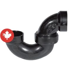 Siphon P avec union simple en ABS DWV, 2", femelle, noir