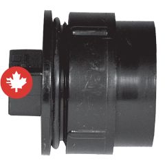 Adaptateur ABS DWV avec bouchon, 4", mâle x fem. fileté, noir