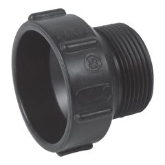 Adapteur mâle ABS DWV, F 1 1/2" x M 1 1/4", fem. x m. fileté, noir