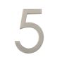 Chiffre d'adresse style Designer #5, nickel satiné, 5"