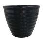Planter With Attached Saucer - Beehive - Black - 14"