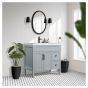 Meuble-lavabo, Nord, 2 portes/2 tiroirs, gris mat, 36" x 35 3/4"