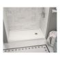 Base de douche configurable MAAX Zone, drain à droite, 60" x 32", blanc