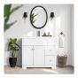 Meuble-lavabo, Brooklyn, 2 portes/2 tiroirs, blanc laqué, 36 1/4" x 34 3/4"