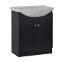 Meuble-lavabo, Priam, 2 portes, noir, 30"